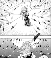漫画中小刀的反弹轨迹